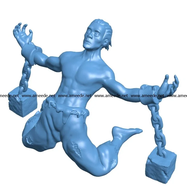 Man chained B003524 file stl free download 3D Model for CNC and 3d printer