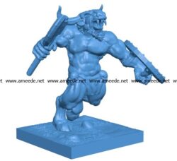 Minotaur charging B003772 file stl free download 3D Model for CNC and 3d printer