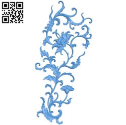 Pattern flowers A002823 wood carving file stl for Artcam and Aspire jdpaint free vector art 3d model download for CNC