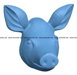 Pig Head B002918 file stl free download 3D Model for CNC and 3d printer