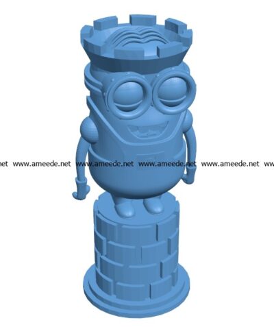 Rook Minion chess B002984 file stl free download 3D Model for CNC and 3d printer
