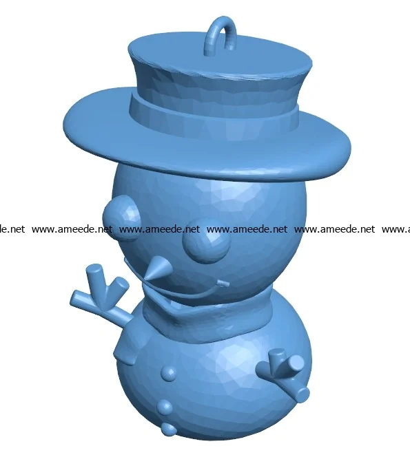 Snowman keychain B003405 file stl free download 3D Model for CNC and 3d printer