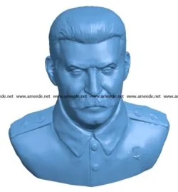 The head bust of Stalin B002880 file stl free download 3D Model for CNC and 3d printer