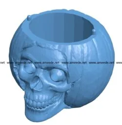 The skull-shaped box B003402 file stl free download 3D Model for CNC and 3d printer