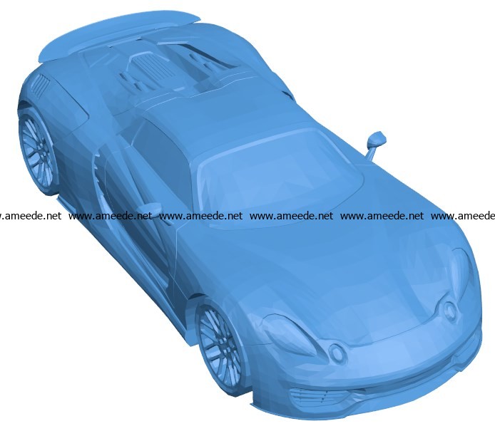 Car Porsche 918 Type R B003781 File Stl Free Download 3D Model For.