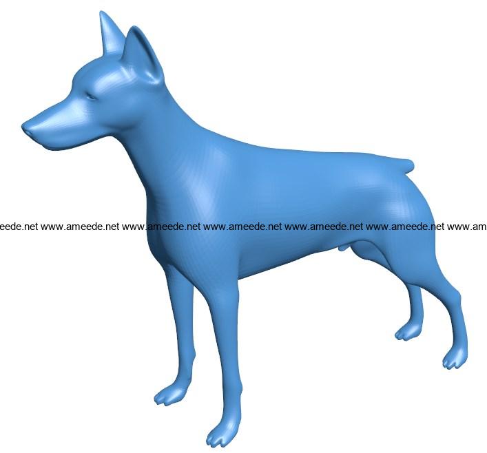 3D Doberman Dog Pinscher Three-dimensional Paper Model DIY