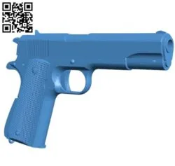 Gun 1911 replica B004358 file stl free download 3D Model for CNC and 3d printer