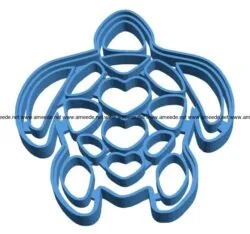 Mold Turtle cookie cutter B004124 file stl free download 3D Model for CNC and 3d printer