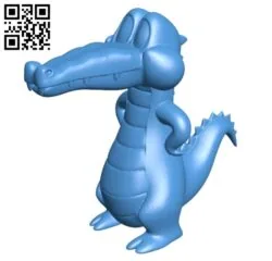 Cartoon Crocodile B004818 file stl free download 3D Model for CNC and 3d printer