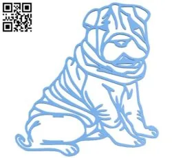 Dog Shar Pei 2D B004546 file stl free download 3D Model for CNC and 3d printer