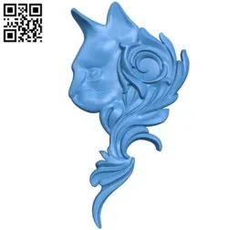 Forest cat head pattern A003576 wood carving file stl for Artcam and Aspire free art 3d model download for CNC