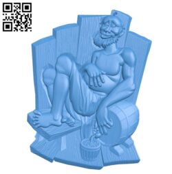 Grandfather in the bath A003536 wood carving file stl for Artcam and Aspire free art 3d model download for CNC