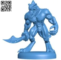 Lizard Brute Figure B004451 file stl free download 3D Model for CNC and 3d printer