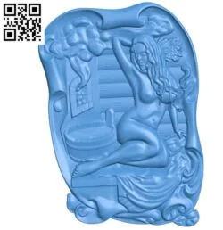 Maid in the bath A003465 wood carving file stl for Artcam and Aspire free art 3d model download for CNC