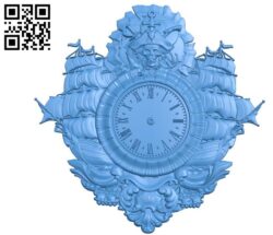 Wall clock pirate shaped A003367 wood carving file stl for Artcam and Aspire free art 3d model download for CNC