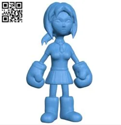 boxer girl B004624 file stl free download 3D Model for CNC and 3d printer