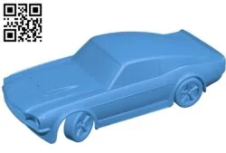 Ford Mustang GT500 car B004867 car file stl free download 3D Model for CNC and 3d printer