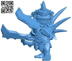 Goblin with swords B005119 file stl free download 3D Model for CNC and 3d printer