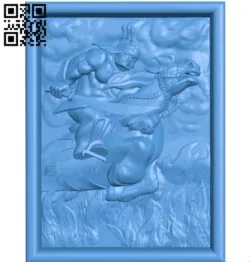 Riding on horseback A003717 wood carving file stl for Artcam and Aspire free art 3d model download for CNC