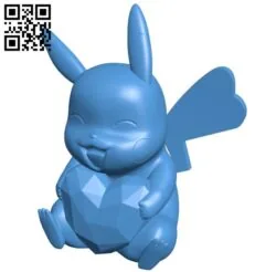 Happy Pikachu pokemon B005493 file stl free download 3D Model for CNC and 3d printer