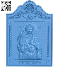 Icon of Saint Tryphon A003840 wood carving file stl free 3d model download for CNC