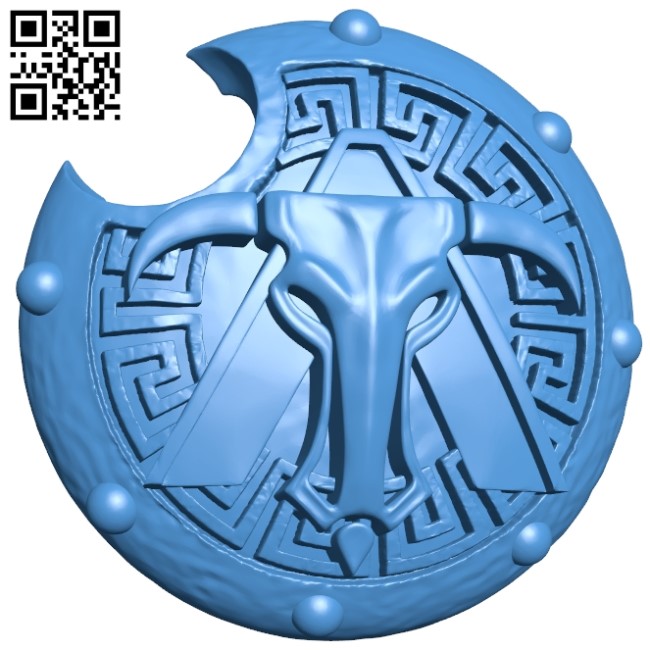 Minotaur shield B005626 download free stl files 3d model for 3d printer and CNC carving