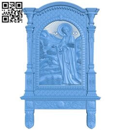 Pyukhtitskaya icon A003848 wood carving file stl free 3d model download for CNC