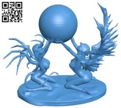 Evil angel B006033 download free stl files 3d model for 3d printer and CNC carving