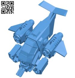 Gunship – aircraft B006035 download free stl files 3d model for 3d printer and CNC carving