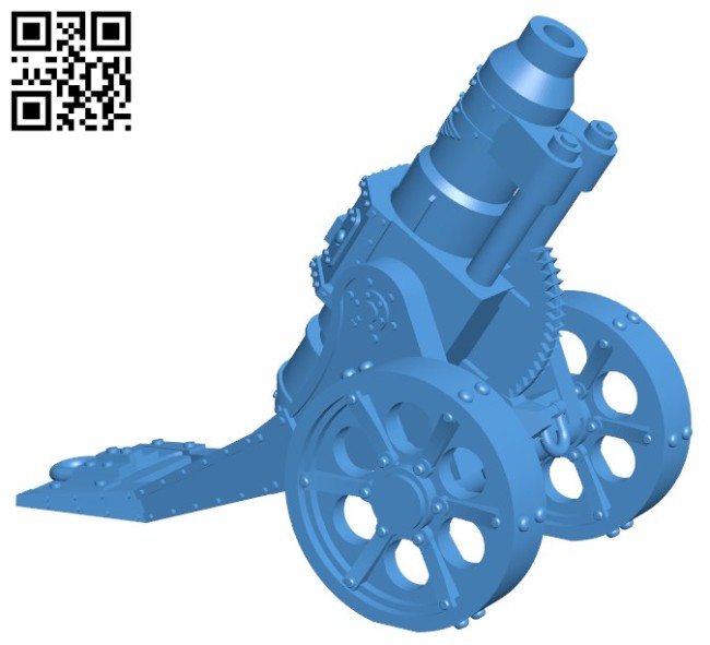 Heavy cannon B005850 download free stl files 3d model for 3d printer and CNC carving