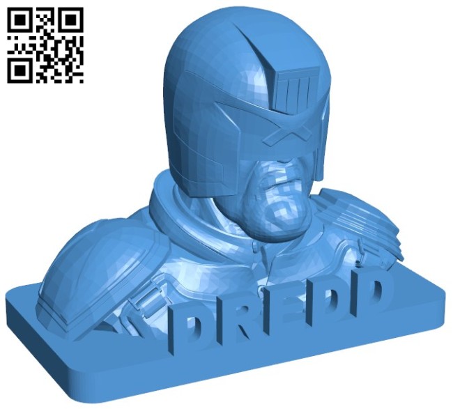 Mr Dredd Bust B005984 download free stl files 3d model for 3d printer and CNC carving