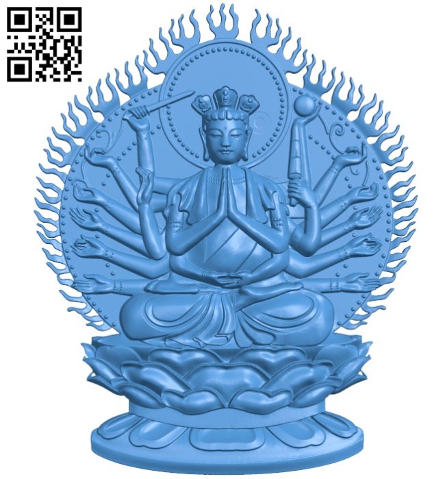 The Buddha has a thousand arms - thousand eyes A004250 download free stl files 3d model for CNC wood carving