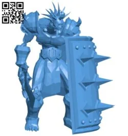 Undead Male Warrior B006165 download free stl files 3d model for 3d printer and CNC carving