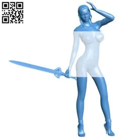 Woman warrior B006094 download free stl files 3d model for 3d printer and CNC carving