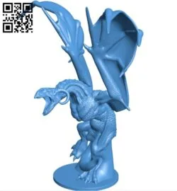 Wyvern Statue B006228 download free stl files 3d model for 3d printer and CNC carving