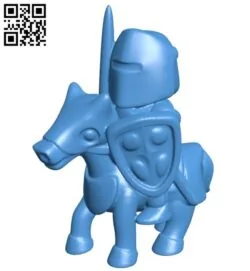 Knight riding B006069 download free stl files 3d model for 3d printer and CNC carving