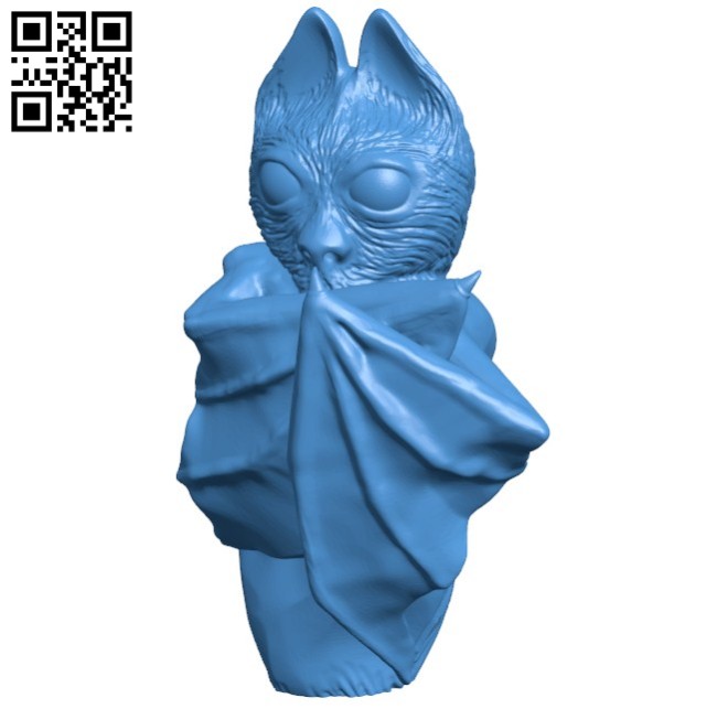 Bat B006307 download free stl files 3d model for 3d printer and CNC carving