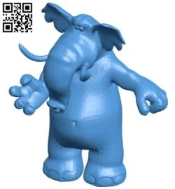 Cartoon elephant B006460 file stl free download 3D Model for CNC and 3d printer