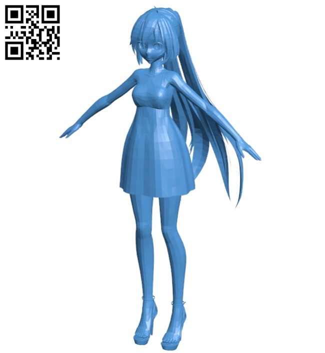 Anime Girl Rigged  Animated Free 3d Model  Max Vray  Open3dModel