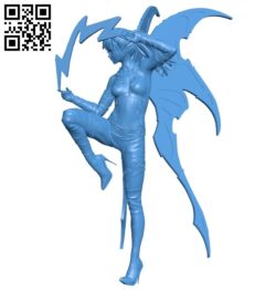 Fairy lightning lass – girl B007477 file stl free download 3D Model for CNC and 3d printer