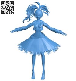 Gothic anime girl B007479 file stl free download 3D Model for CNC and 3d printer