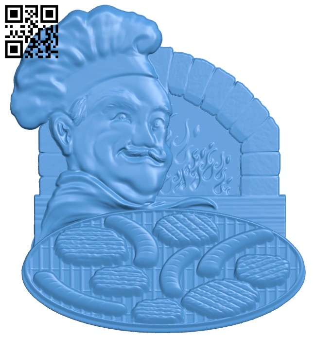 Chef's painting A005174 download free stl files 3d model for CNC wood carving