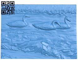 Painting of swans A005100 download free stl files 3d model for CNC wood carving