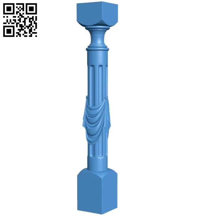 Pattern of columns or handrail of stairs A005086 download free stl files 3d model for CNC wood carving