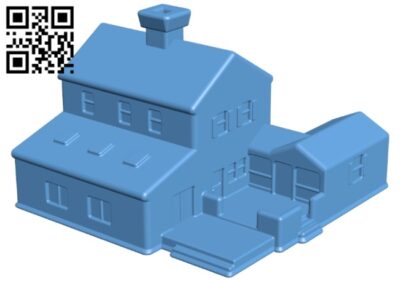 Village House B008206 file stl free download 3D Model for CNC and 3d printer