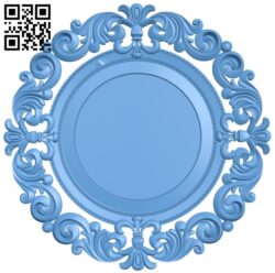 Picture round frame or mirror A005441 download free stl files 3d model for CNC wood carving