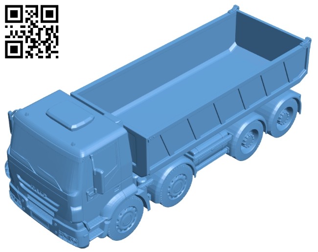 Dump truck iveco B008725 file obj free download 3D Model for CNC and 3d printer