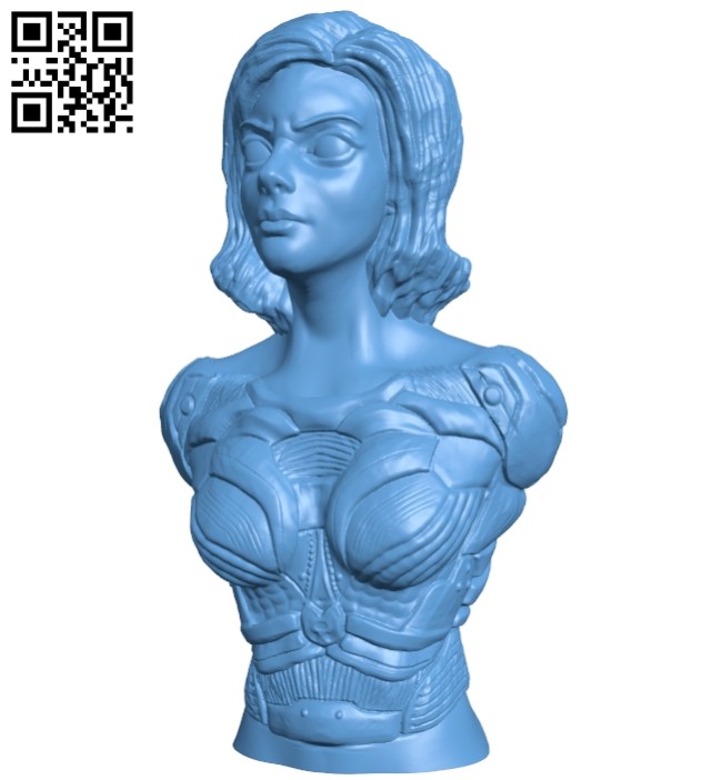 Miss Alita Bust B008636 file stl free download 3D Model for CNC and 3d printer