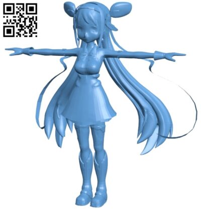 Miss Anime character B008802 file obj free download 3D Model for CNC and 3d printer