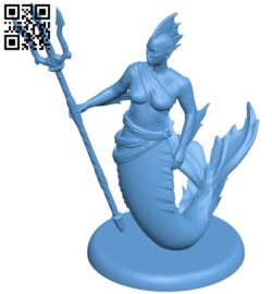 Female merfolk B009030 file obj free download 3D Model for CNC and 3d printer